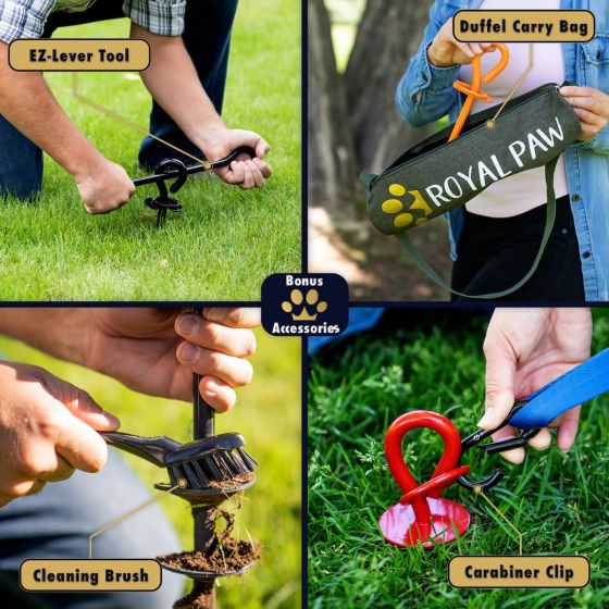Dog Tie Out Stake Heavy Duty Dog Anchor for Large Dogs up to 210 lbs