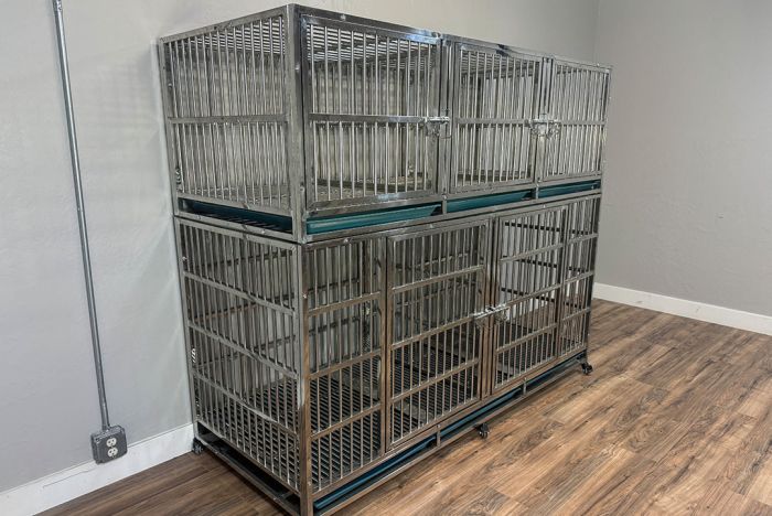 Eco Tuff 5 Door 2 Story Light Duty Stainless Steel Cage Bank