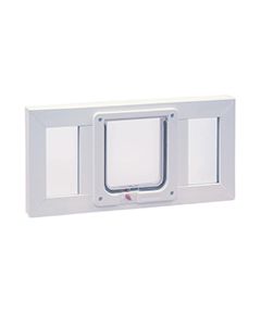 Horizontal window insert cat door online