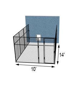 10' X 14' Three Sided 7' Tall Wire Dog Kennel 	