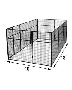 10' X 18' Basic 7' Tall Wire Kennel (Powder-Coated)