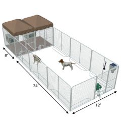 12' X 24' Ultimate Playzone W/Multiple 6' X 8' PRO Dog Kennels X2 & Cube Dog Houses	