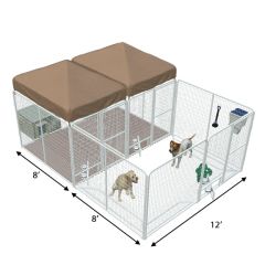 12' X 8' Ultimate Playzone W/Multiple 6' X 8' PRO Dog Kennels X2 & Cube Dog Houses 	