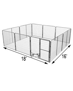 16' x 18' Basic Dog Kennel Pro (Galvanized)