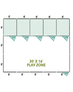 30' X 16' Vinyl Playzone W/Multiple 6' X 8' Dog Kennels X5