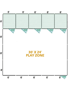 30' X 24' Vinyl Playzone W/Multiple 6' X 8' Dog Kennels X5