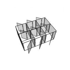 4' X 4' Multiple 5' Tall Flex Back To Back Dog Kennels X6
