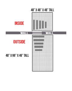 48" X 48" X 46" Tall Inside 96" X 48" X 46" Tall Outside Dog Kennel Run