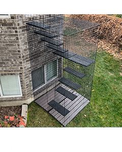 48" X 48" X 96" Tall Wire Outdoor Dogio Run Second Story Tower With Staircase