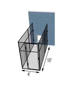 4' X 10' Three Sided 7' Tall Wire Dog Kennel 	