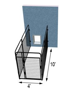 4' X 10' Three Sided Standard Dog Kennel