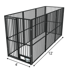 4' X 12' Basic European Boss Dog Kennel