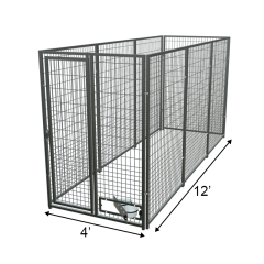 4' X 12' Basic PRO Boss Dog Kennel (Glavanized)