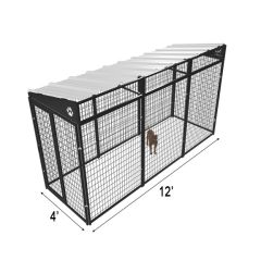 4' X 12' Complete Yard Boss Dog Kennel (Powder-Coated)