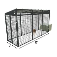 4' X 12' Yard Boss Condo Dog Kennel & Cube Dog House (Complete)