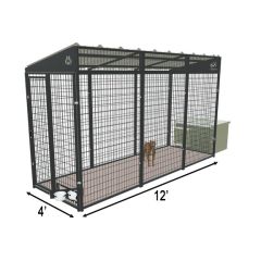 4' X 12' Yard Boss Condo Dog Kennel & Cube Dog House (Ultimate)