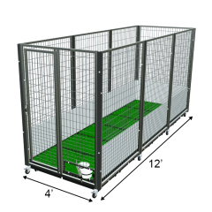 4' X 12' Quick N Clean PRO Boss Garage Kennel