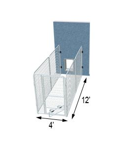 4' X 12' Three Sided PRO Dog Kennel