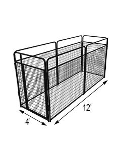 4' X 12' Basic Standard Dog Kennel (Powder-Coated)