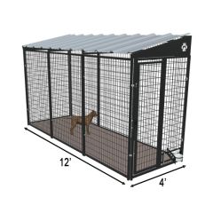 4' X 12' Ultimate Yard Boss Dog Kennel (Powder-Coated)