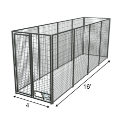 4' X 16' Basic PRO Boss Dog Kennel (Galvanized)