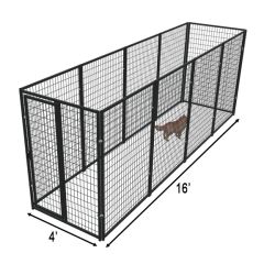 4' X 16' Basic Yard Boss Dog Kennel (Powder-Coated)