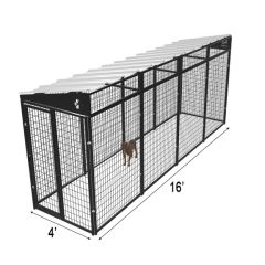 4' X 16' Complete Yard Boss Dog Kennel (Powder-Coated)