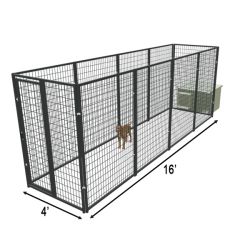 4' X 16' Yard Boss Condo Dog Kennel & Cube Dog House (Basic)