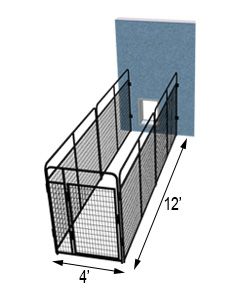 4' X 16' Three Sided Standard Dog Kennel