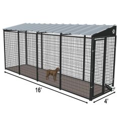 4' X 16' Ultimate Yard Boss Dog Kennel (Powder-Coated)