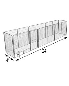 4' X 24' Basic Dog Kennel Pro (Galvanized)