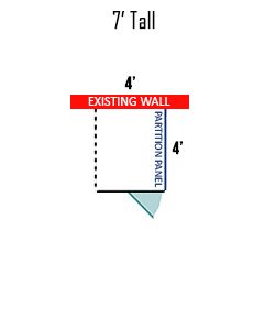 4' X 4' Multiple 7' Tall No Back Dog Kennels ADDITIONAL STALLS