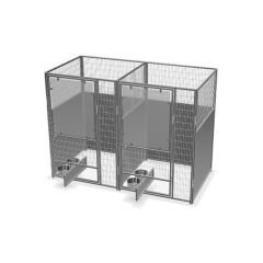 4' X 4' Multiple Stainless Steel Full Stall Dog Kennels X2	