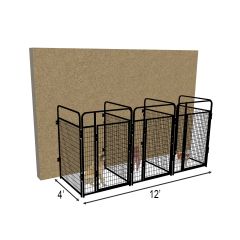 4' X 4' Multiple Standard No Back Dog Kennels x3
