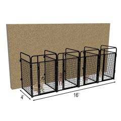 4' X 4' Multiple Standard No Back Dog Kennels x4