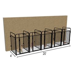 4' X 4' Multiple Standard No Back Dog Kennels x5