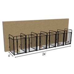 4' X 4' Multiple Standard No Back Dog Kennels x6