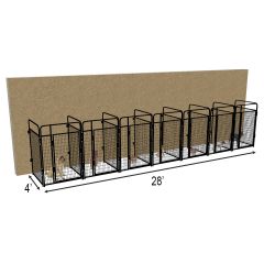 4' X 4' Multiple Standard No Back Dog Kennels x7