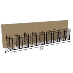 4' X 4' Multiple Standard No Back Dog Kennels x8