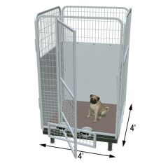 4' X 4' Multiple PRO Quick N Clean Dog Kennel (Single Stall)