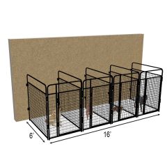 4' X 6' Multiple Standard No Back Dog Kennels x4