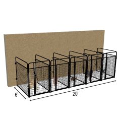 4' X 6' Multiple Standard No Back Dog Kennels x5