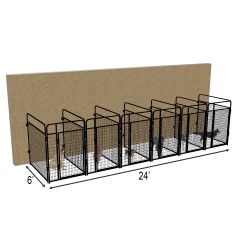 4' X 6' Multiple Standard No Back Dog Kennels x6