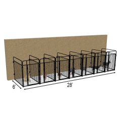 4' X 6' Multiple Standard No Back Dog Kennels x7