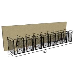 4' X 6' Multiple Standard No Back Dog Kennels x8