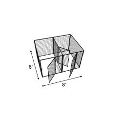 4' X 6' Multiple 5' Tall Flex Full Stall Dog Kennels X2 
