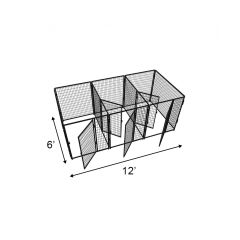 4' X 6' Multiple 5' Tall Flex Full Stall Dog Kennels X3