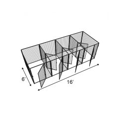 4' X 6' Multiple 5' Tall Flex Full Stall Dog Kennels X4