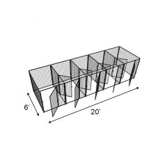 4' X 6' Multiple 5' Tall Flex Full Stall Dog Kennels X5