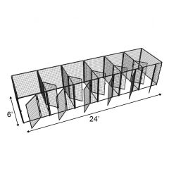 4' X 8' Multiple 5' Tall Flex Full Stall Dog Kennels X6